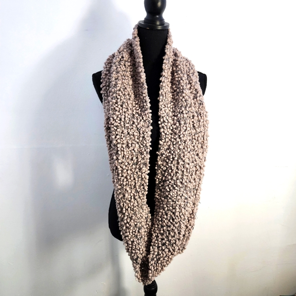 Anthropology Cozy Light Grey  Knit Infinity Scarf
